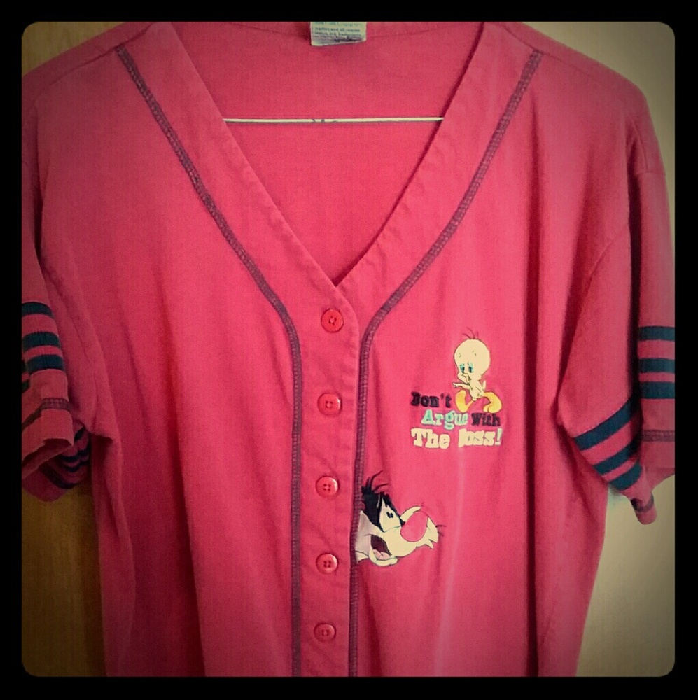 Girls cartoon character baseball style shirt